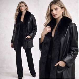 Saga Fur superior leather jacket coat